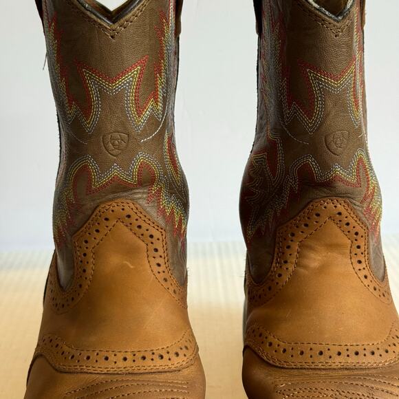 Ariat Kids WorkHog Western Leather Boots Size 4.5 Youth Pull-On Style 10007836 - Picture 4 of 14